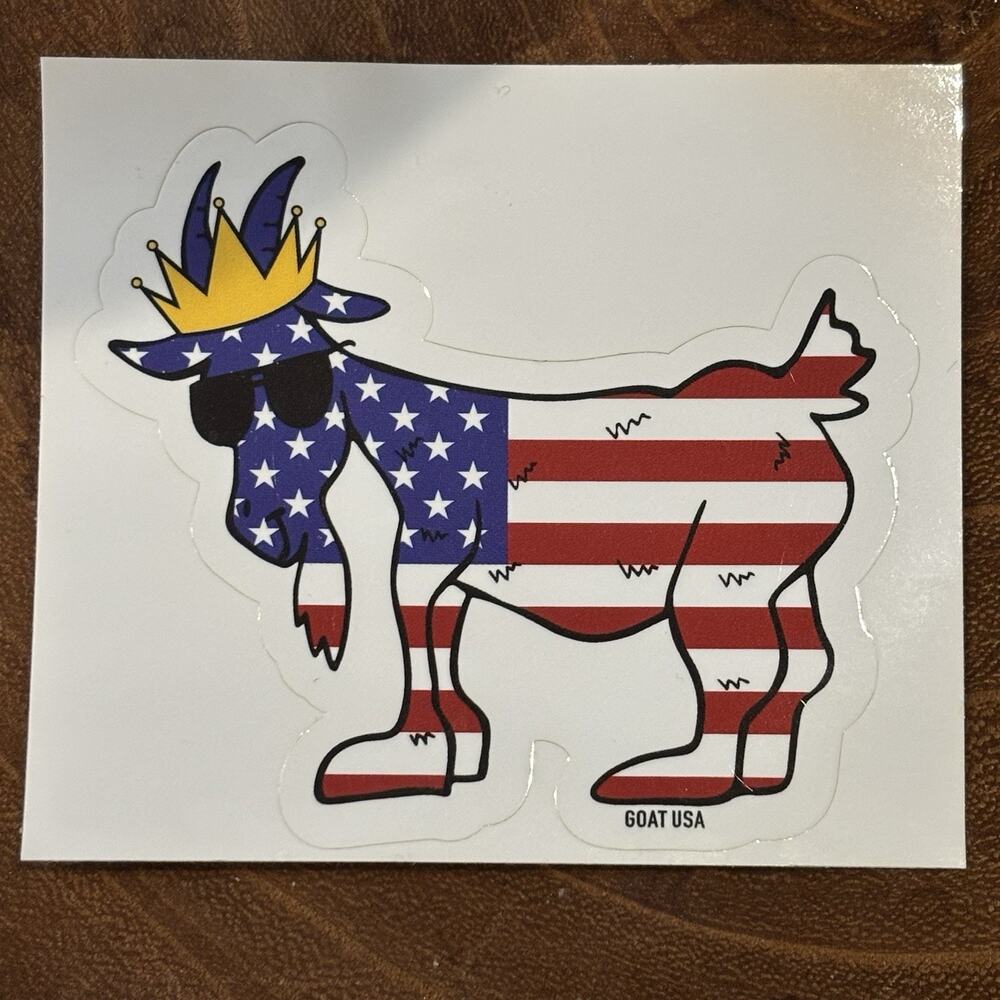 Goat USA American Flag Goat Sticker Authentic Chuck The Goat USA Decal